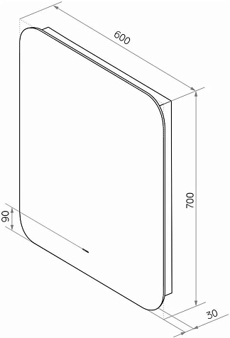 Зеркало Led Burzhe ЗЛП320, 600 х700 мм, с бесконтактным сенсором, теплый свет купить в СОМ