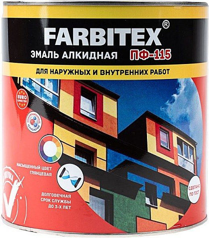 Эмаль ПФ-115 Farbitex, синяя, 2.7 кг купить в СОМ