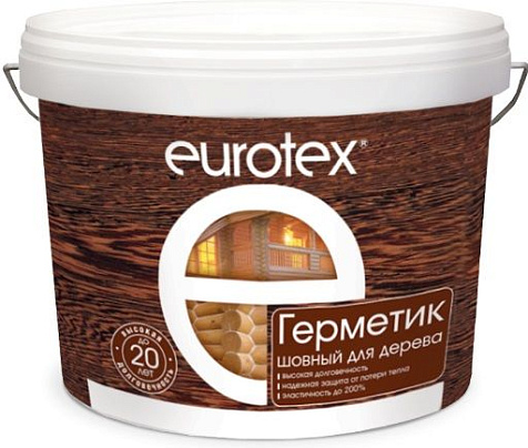 Герметик акриловый Eurotex, шовный для дерева, палисандр, 3 кг купить в СОМ