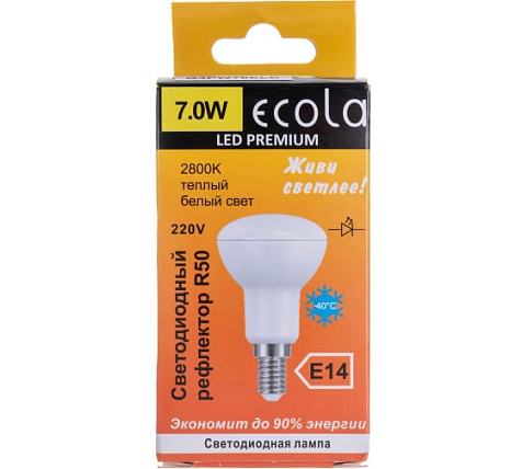 Лампа светодиодная R50 7Вт, Е14 2800 87х50 G4PW70ELC/Экола купить в СОМ
