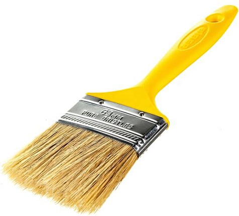 Кисть BIBER Эконом флейцевая, пластмассовая ручка, 63 мм купить в СОМ
