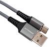 Дата-кабель ERGOLUX ELX-CDC11-C09 USB(A)шт. - Type-Cшт.  5А 80W 1.5м, серый, нейлон купить в СОМ