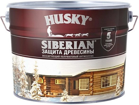 Антисептик алкидный Husky Siberian, белый полуматовый, 9 л купить в СОМ
