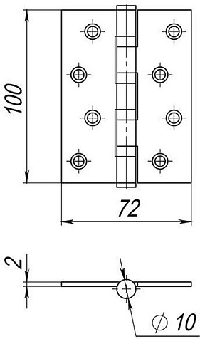 Петля универсальная IN4000U BL (4B/P 100x70x2) черный уп. 1шт купить в СОМ