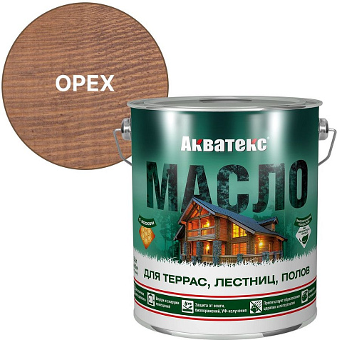 Масло для террас Акватекс, орех, 2,5 л купить в СОМ