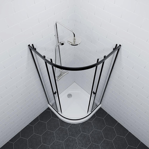 Ограждение душевое Triton Альфа-Блэк, 800 х800 х2020 мм, низкий поддон купить в СОМ