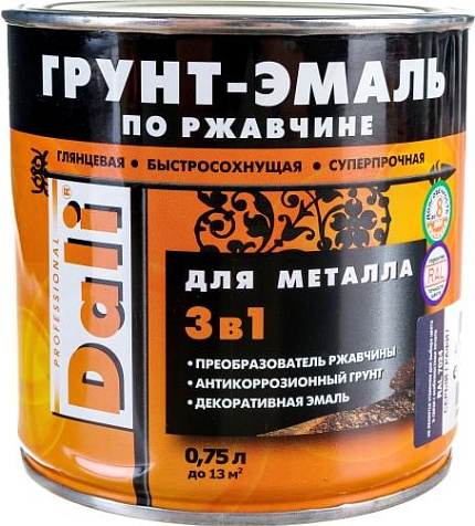 Грунт-эмаль по ржавчине ДАЛИ, оранжевая, 2 л купить в СОМ