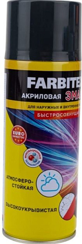 Эмаль-аэрозоль Farbitex, акриловая, RAL7024 графитовый серый, 0.52 л купить в СОМ