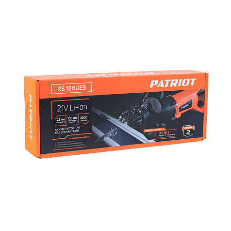Пила сабельная PATRIOT RS 188UES, 21В, Li-ion, 3.0А/ч купить в СОМ