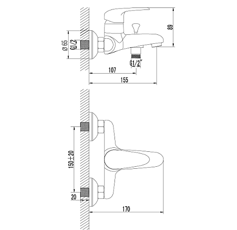 Смеситель для ванны Lemark Pramen LM3302C хром купить в СОМ