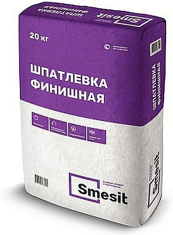 Шпатлевка цементная финишная СМЕСИТ, белая, 20 кг купить в СОМ