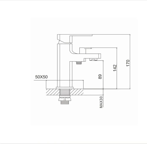 Смеситель для раковины Kolag KLG 1511-K05A, латунь, хром купить в СОМ