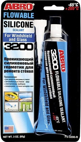Герметик ABRO FS-3200 силиконовый проникающий для ремонта стекол, 85г купить в СОМ