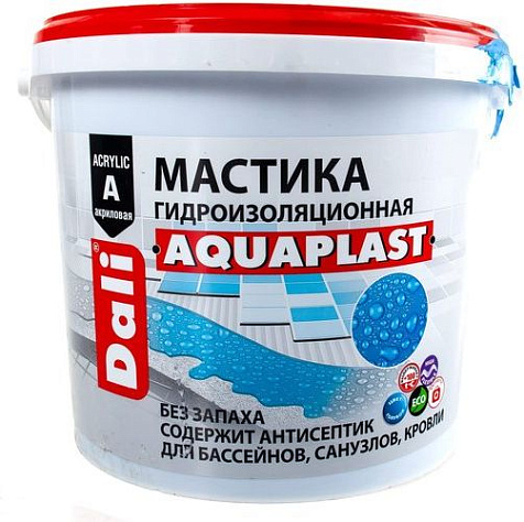 Мастика гидроизоляционная Dali Aquaplast, акриловая, 2,5л купить в СОМ