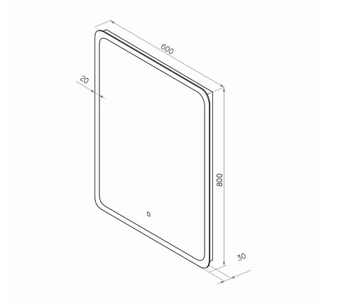 Зеркало Led Bruno ЗЛП163, 600 х800 мм, с сенсором купить в СОМ