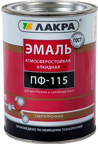 Эмаль алкидная ПФ-115 Лакра, белая, 2.8 кг купить в СОМ