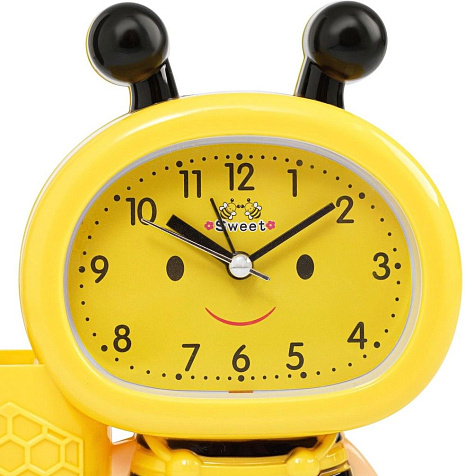 Будильник Пчела с карандашницей d9см 14.5×14см жёлтый купить в СОМ