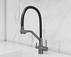 Смеситель для мойки Avrora Kitchen AV9006GM, латунь, графит, с выходом для питьевой воды купить в СОМ