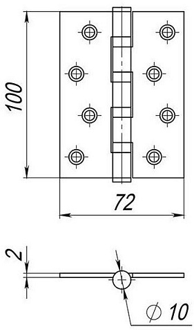 Петля универсальная IN4000U AB (4B/P 100x70x2) бронза уп. 1шт купить в СОМ