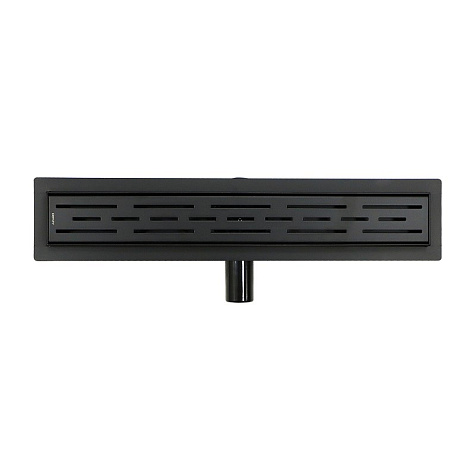 Желоб водоотводящий Azario AZT3BLACK600 D40 L=600 мм, металл, поворот 360°, с решеткой, черный купить в СОМ