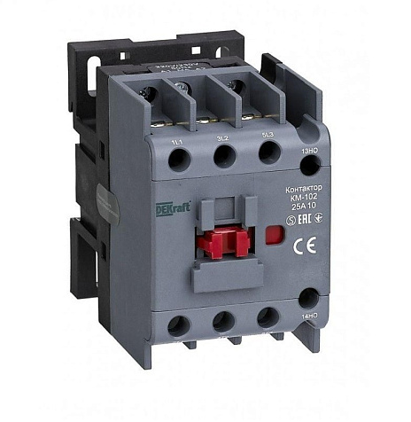 Контактор DEKraft КМ-102 3п 25А кат. 230В AC 1НО AC-3 AC-4 купить в СОМ
